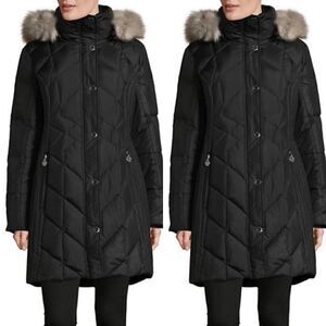 Anne Klein Walker Down Parka-BLACK-Small